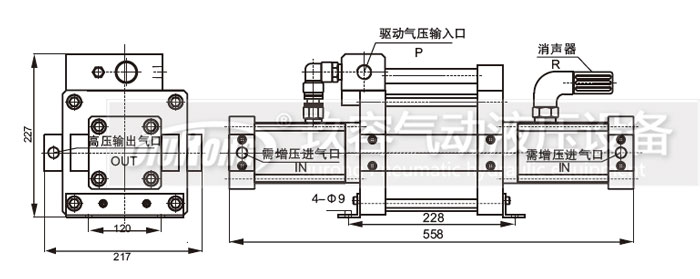 雙頭單作用氣體增壓泵詳細安裝接口說明