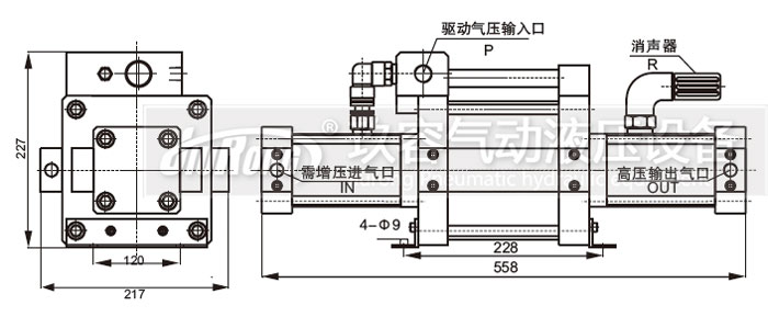 雙頭雙作用氣體增壓泵詳細安裝接口說明