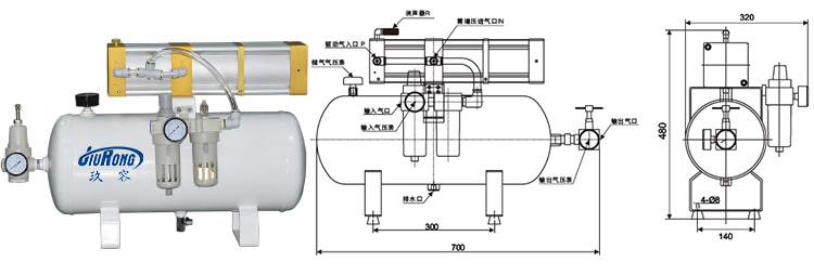 3倍空氣增壓閥外形尺寸圖